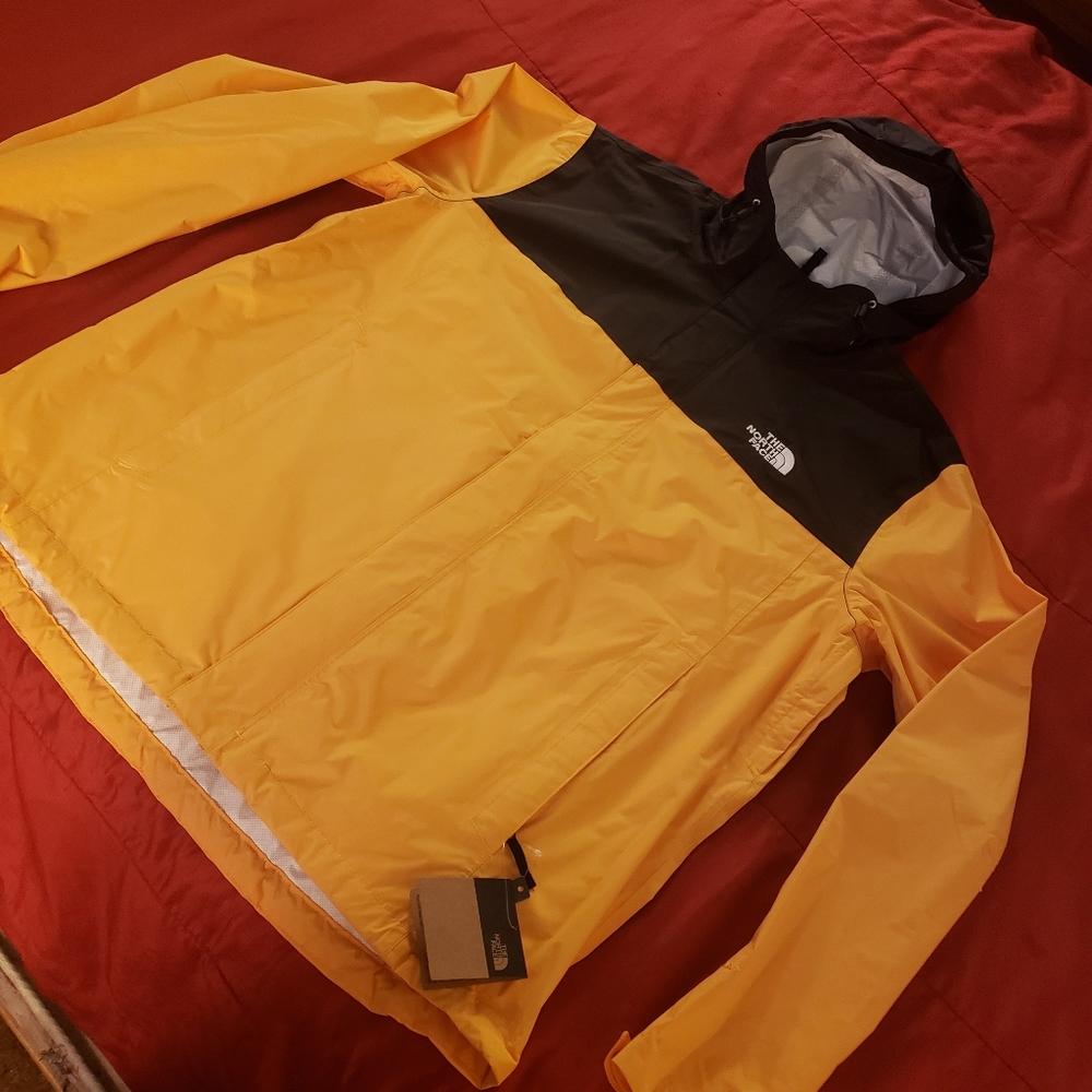The north face yellow raincoat